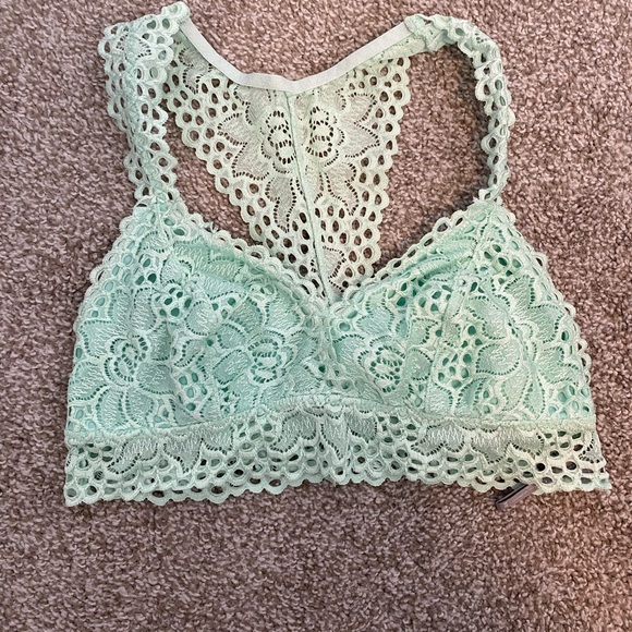 Aerie Mint Colored Lace Racerback Bralette - Picture 1 of 3